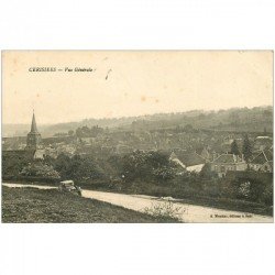 carte postale ancienne 89 CERISIERS. Voiture sur la Route du Village 1926