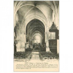 carte postale ancienne 89 CEZY. Intérieur de l'Eglise.