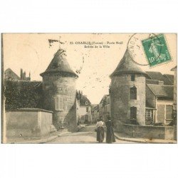 carte postale ancienne 89 CHABLIS. Porte Noël Entrée de la Ville 1923