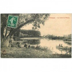 89 CHAMPIGNY. Pêcheurs sur les Bords de l'Yonne 1909