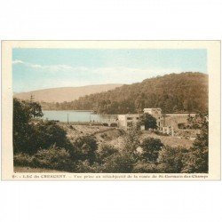 carte postale ancienne 89 CHASTELLUX. Le Lac de Crescent route de Saint Germain des Champs