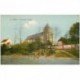 carte postale ancienne 89 CHENY. Armançon et Eglise avec Lavandières