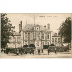 carte postale ancienne 89 CHEROY. Hôtel de Ville
