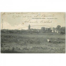 carte postale ancienne 89 COULANGES SUR YONNE. Vue prise de la Gare