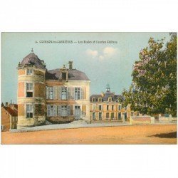 carte postale ancienne 89 COURSON LES CARRIERES. Les Ecoles et ancien Château
