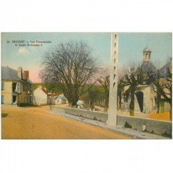 carte postale ancienne 89 CRAVANT. Les Promenades et Route Nationale 6