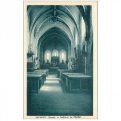 carte postale ancienne 89 DIXMONT. Intérieur de l'Eglise