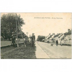 carte postale ancienne 89 EPINEAU LES VOVES. Route Nationale
