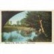 carte postale ancienne 89 FLOGNY LA CHAPELLE. Pêcheur à la ligne bord de l'Armançon 1945