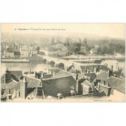carte postale ancienne 89 JOIGNY. Les deux Rives du Ponts 1905
