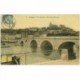 carte postale ancienne 89 JOIGNY. Pont et Quartier Saint-Jean. Superbe carte toilée 1907