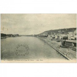 carte postale ancienne 89 JOIGNY. Yonne et Quai de Paris 1904