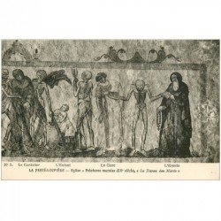 carte postale ancienne 89 LA FERTE LOUPIERE. Peinture Eglise. La Danse des Morts le Clerc