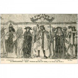 carte postale ancienne 89 LA FERTE LOUPIERE. Peinture Eglise. La Danse des Morts le Roi