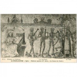 carte postale ancienne 89 LA FERTE LOUPIERE. Peinture Eglise. La Danse des Morts les Musiciens
