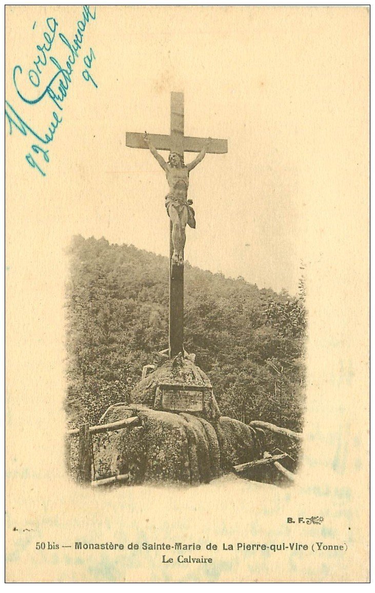 carte postale ancienne 89 LA PIERRE QUI VIRE. Monastère de Sainte Marie le Calvaire
