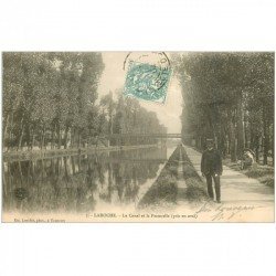 carte postale ancienne 89 LAROCHE. Le Canal et la Passerelle 1904