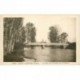 carte postale ancienne 89 LIGNY LE CHATEL. Attelage sur le Pont des Planches sur le Serein 1936