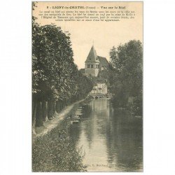 carte postale ancienne 89 LIGNY LE CHATEL. Vue sur le Bief