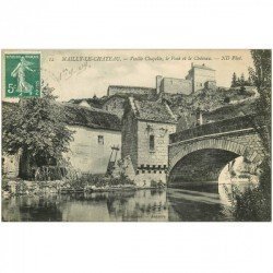 carte postale ancienne 89 MAILLY LE CHATEAU. Chapelle, Pont et Château 1909