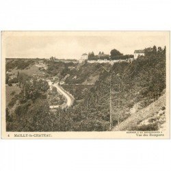 carte postale ancienne 89 MAILLY LE CHATEAU. Vue des Remparts. Pour Montreuil 1942