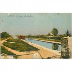 carte postale ancienne 89 MIGENNES. Péniche à l'Ecluse et Pont des Voies