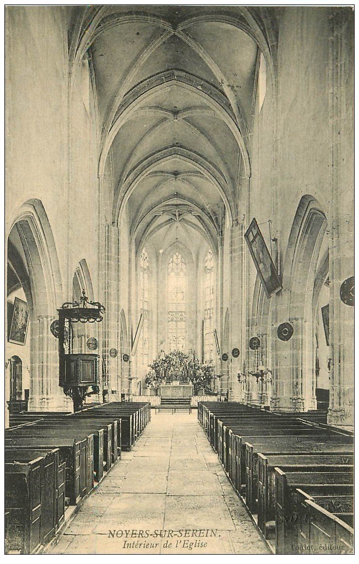carte postale ancienne 89 NOYERS SUR SEREIN. Autel et Chaire de l'Eglise