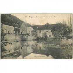 carte postale ancienne 89 NOYERS SUR SEREIN. Moulins de la Rue ety le Sous Bief 1918