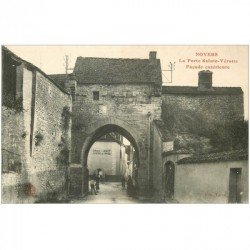 carte postale ancienne 89 NOYERS SUR SEREIN. Porte Sainte Verotte 1915 Entreprise travaux Simonnet Nicolle