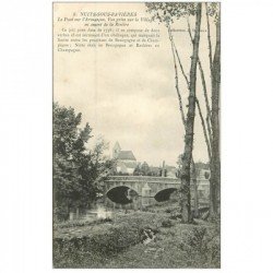 carte postale ancienne 89 NUITS SOUS RAVIERES. Le Pont sur l'Armançon et le Village