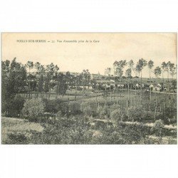 carte postale ancienne 89 POILLY SUR SEREIN. Le Village vu de la Gare