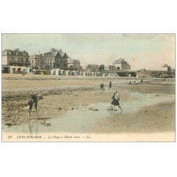 carte postale ancienne 14 LION-SUR-MER. La Plage à Marée basse 1916