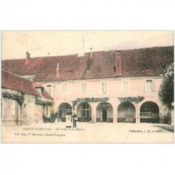 89 SAINT-FARGEAU. La Poste et la Mairie avec Facteur 1917