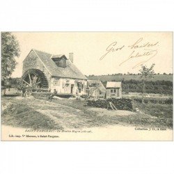 carte postale ancienne 89 SAINT FARGEAU. Le Moulin Ragon 1909 avec Cyclistes