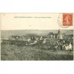 carte postale ancienne 89 SAINT JULIEN DU SAULT. . Vue sur Vallée de l'Yonne 1918