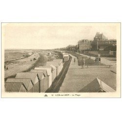 carte postale ancienne 14 LION-SUR-MER. La Plage et Cabines 12