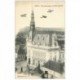 carte postale ancienne 89 SENS. Avions Aéroplanes sur Hôtel de Ville 1916