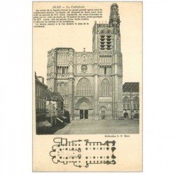 carte postale ancienne 89 SENS. La Cathédrale et son plan