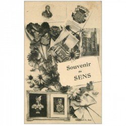 carte postale ancienne 89 SENS. Souvenir multivues