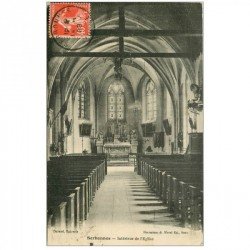 carte postale ancienne 89 SERBONNES. Intérieur de l'Eglise 1928
