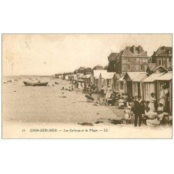 carte postale ancienne 14 LION-SUR-MER. Les Cabines à la Plage