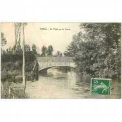 carte postale ancienne 89 THEIL. Le Pont sur la Vanne 1913
