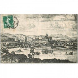 carte postale ancienne 89 TONNERRE. La Ville en 1630. Timbrée en 1908