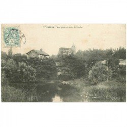 carte postale ancienne 89 TONNERRE. Vue du Pont Saint Nicolas 1906