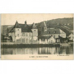 carte postale ancienne 89 VAUX. Café Hôtel Saint Vincent 1928