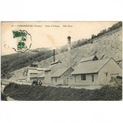 carte postale ancienne 89 VERMENTON. Four à Chaux 1913. Timbre arraché...