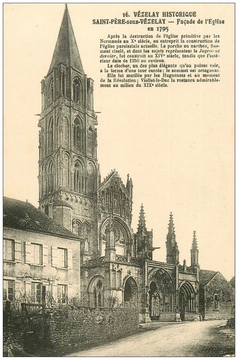 carte postale ancienne 89 VEZELAY. Saint Père sous Vezelay Eglise
