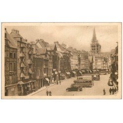 carte postale ancienne 14 LISIEUX. Autocars Place Victor-Hugo