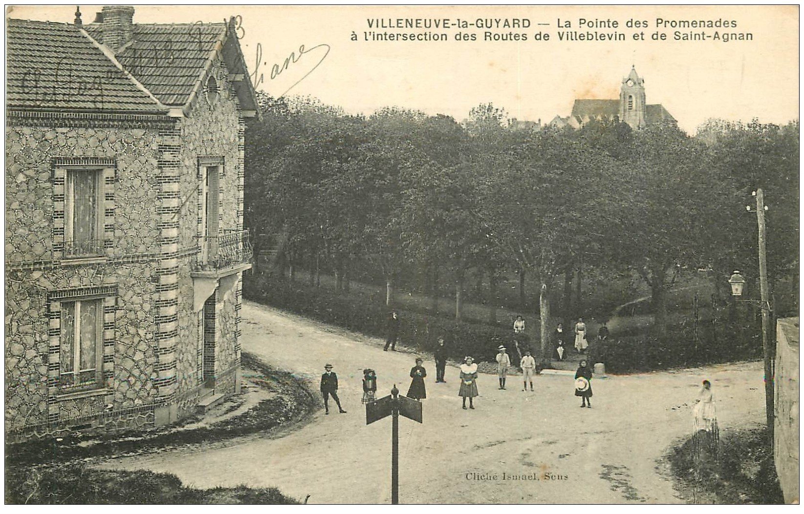 89 VILLENEUVE LA GUYARD. Pointe des Promenades Routes de Villeblevin et Saint Agnan 1913