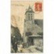 carte postale ancienne 89 VILLETHIERRY. Clocher de l'Eglise 1907 belle animation, mais carte salie